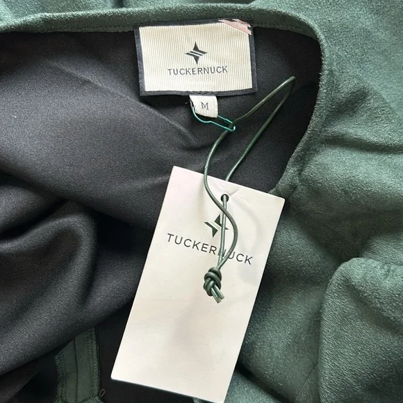 TUCKERNUCK Malachite Suede Easton Blouse Green Ruffle Sleeve Top Sz M NEW